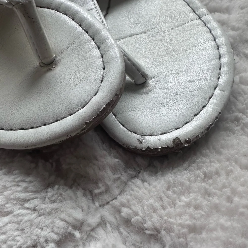 Blue Suede Shoes | White Bling Girls Sandals | Size 13